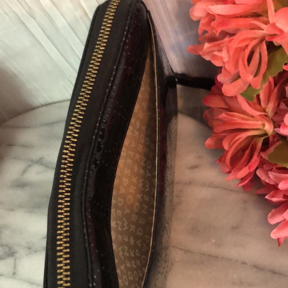 KATE SPADE black patent leather polka dot zip around accordion wallet wristlet - Picture 6 of 16